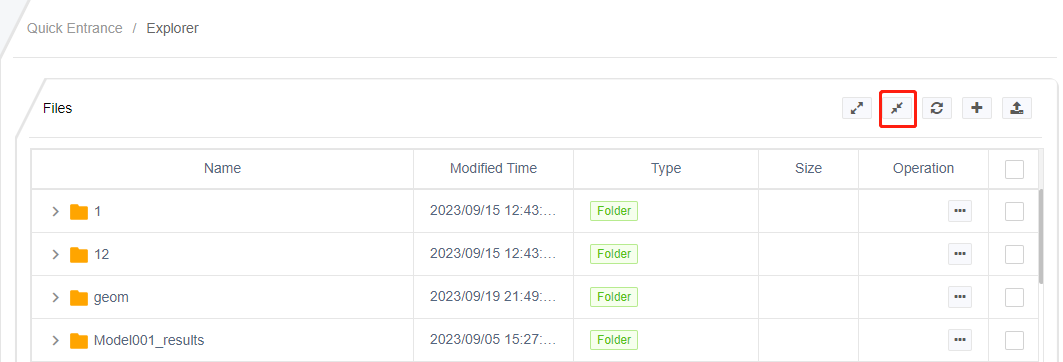 File List Collapse Folder