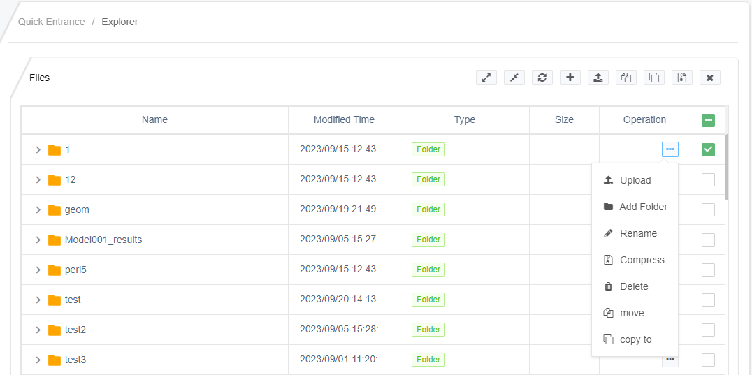 Column operations for files