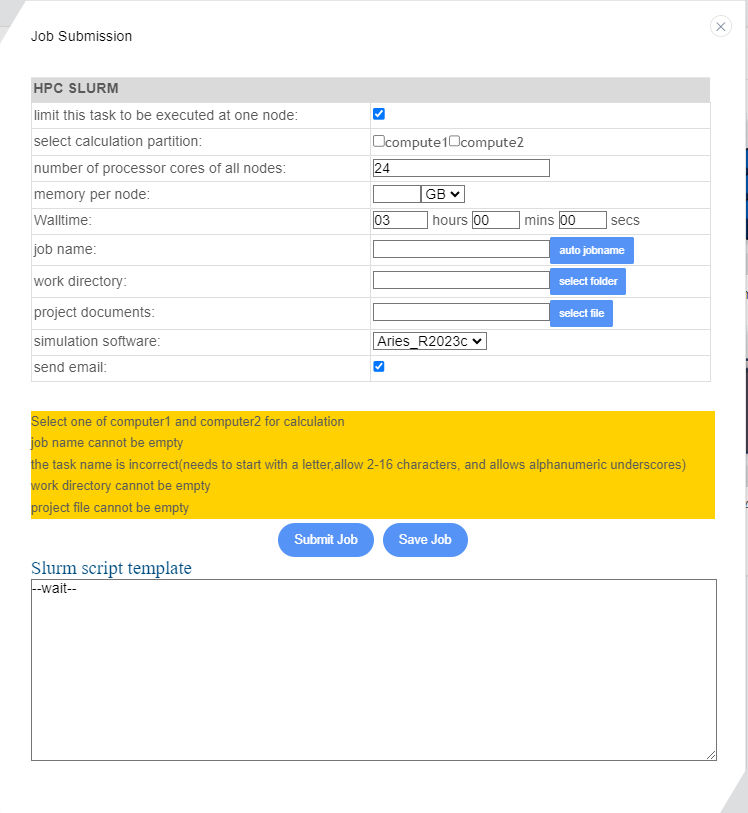 Job submission